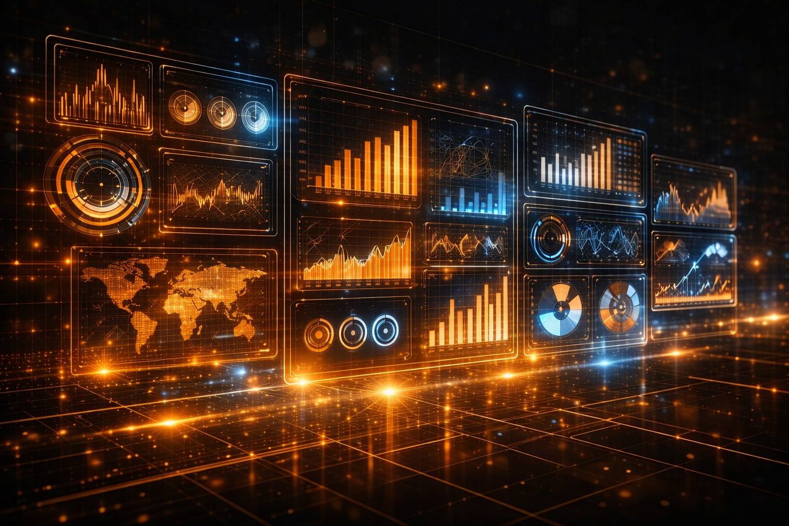 Abstraktes Monitoring- und Infrastruktur-Dashboard